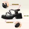 Plateausandalen mit Strasskreuz und elastischem Riemen, Sommerbekleidung, vielseitige hochhackige Damenschuhe