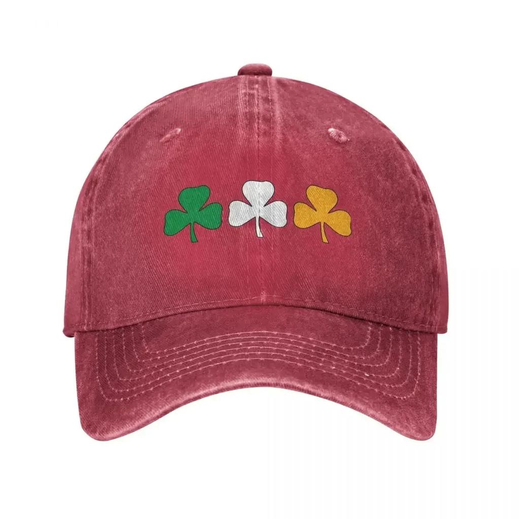 Ireland Shamrock Flag Unisex Baseball Caps St Patricks Day Distressed Washed Hats Cap Vintage  Running Golf Gift Snapback Hat