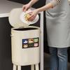 Premium Large-Capacity Trash Can with Lid – Ideal for Living Room, Bedroom, and Kitchen; Elevated Design for Easy Use.
