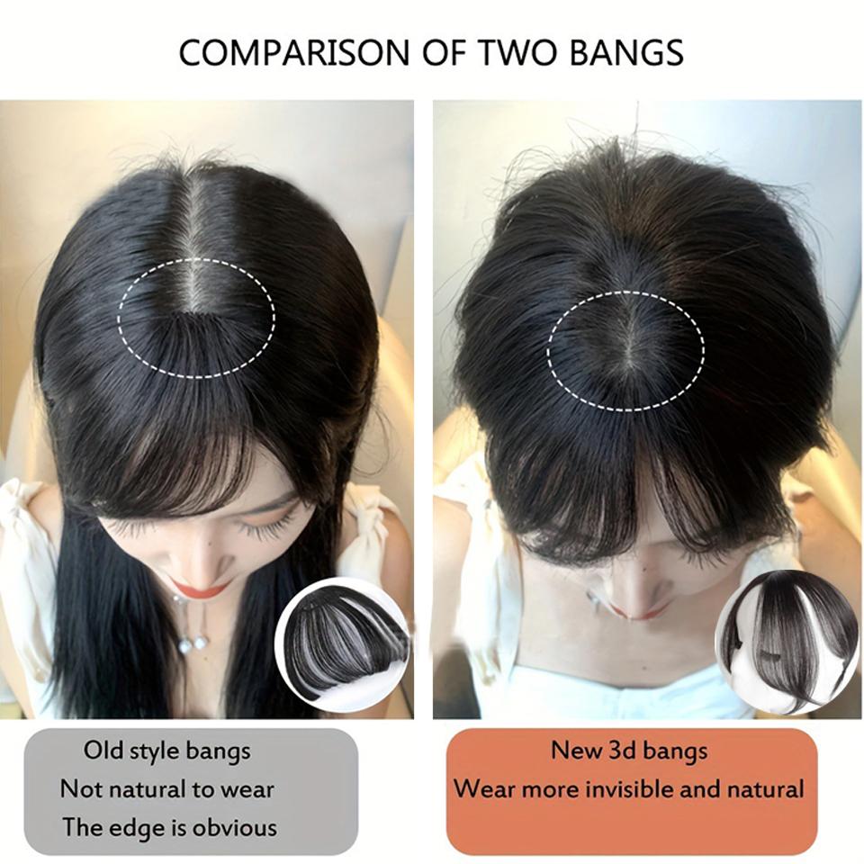 Perucă sintetică WTB împărțită în breton Breton feminin Breton păr drept Perucă Perucă mică sau căderea ușoară a părului Opt breton fals de aer