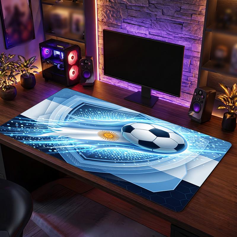 Tappetino Mouse Scudo Calcio Argentina, Tappetino da Scrivania Esteso Antiscivolo in Gomma per Gaming Ufficio Laptop Regalo per Fan