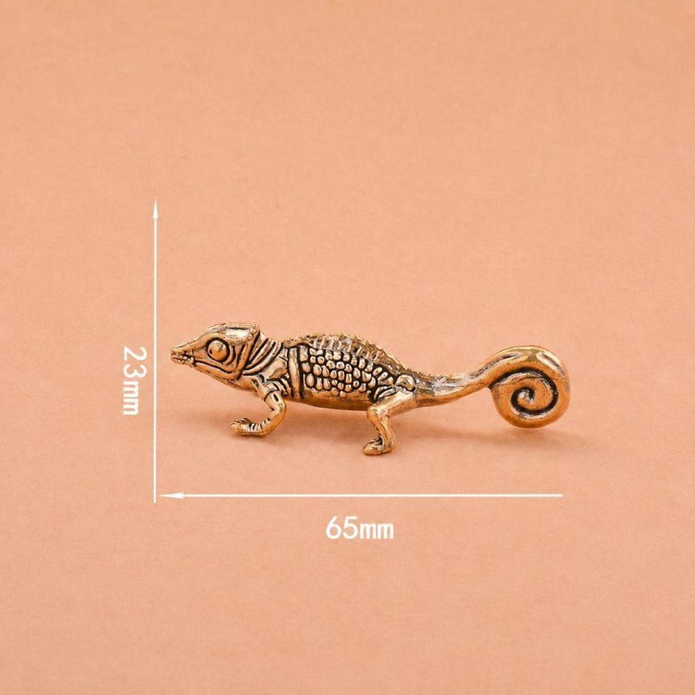 Bronze Animal Figure Vintage Desktop Decoration Decorative Gecko Figure Home Decor