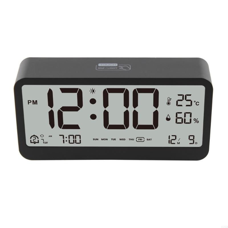 62KD Quiet Operations Desk Clock with Energy Saving Night Light for Home Decoration