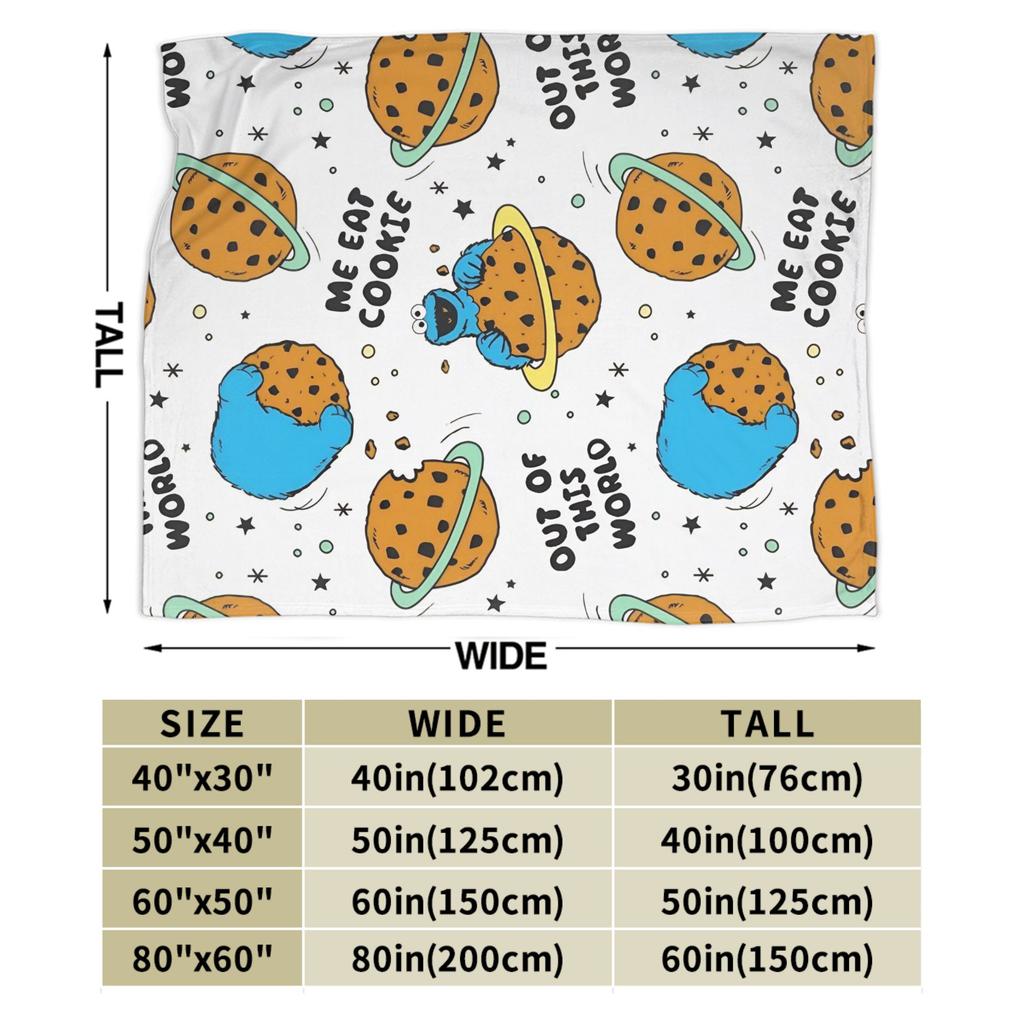 Cookie Monsters Blankets  Soft Warm Street Trend Plush Throw Blanket For Students Outdoor Flannel Bedspread Bed Cover