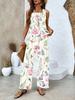 European and American new 1D printing women's fashion sleeveless trousers suit spring and summer women's suit