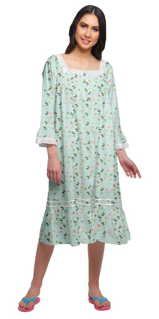 Moomaya Ausgestellte Nachtwäsche aus Baumwolle in A-Linie für Damen