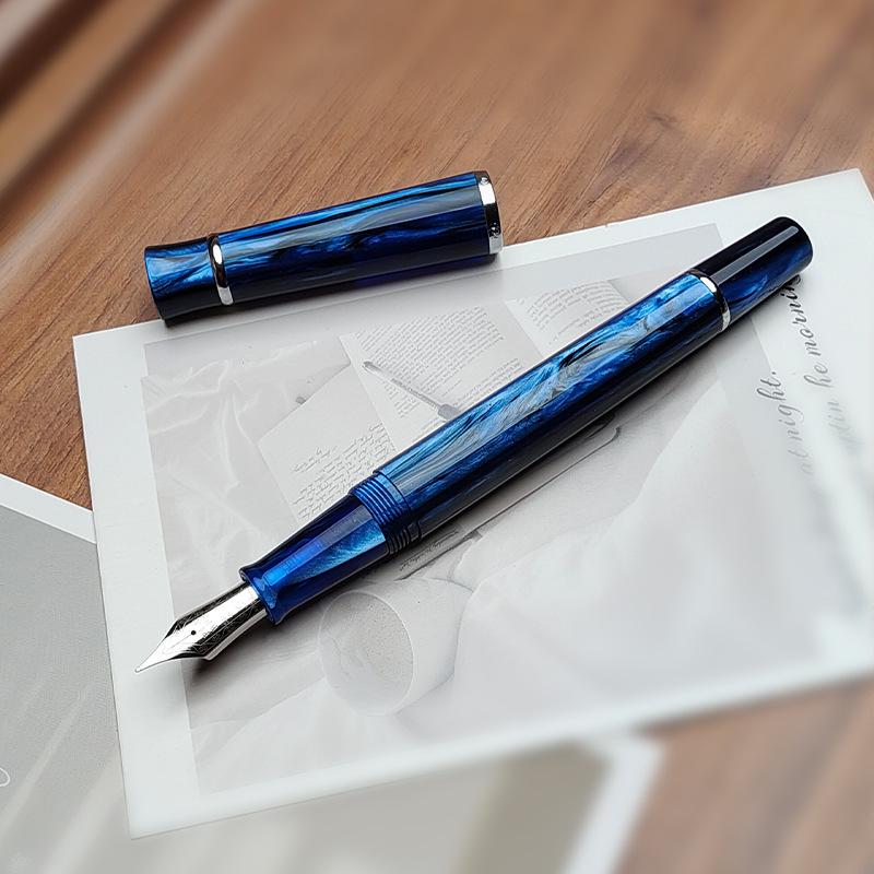 PENBBS 495 Piston Fountain Pen - Large Capacity Transparent Acrylic Unisex Writing Pen