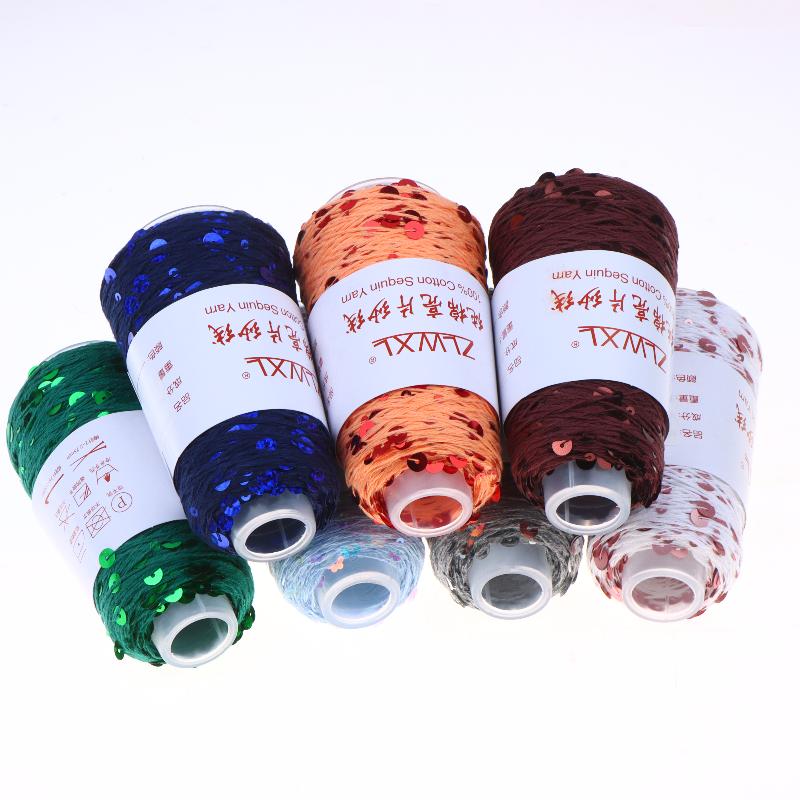 Sequin Cotton Yarn 50g Ball Glitter Thread for DIY Handmade Clothing Accessories Knitting Material Craft