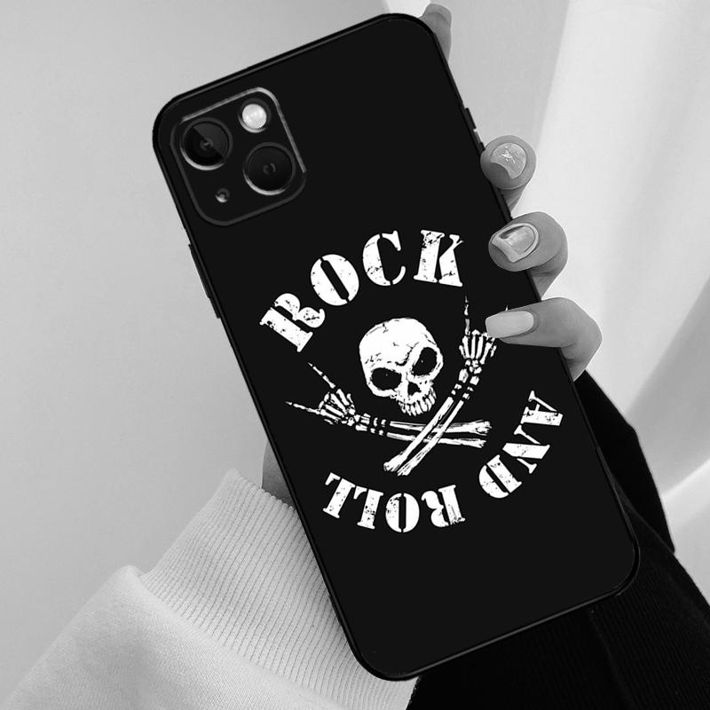 Rock and Roll Skull Phone Case For iPhone 17 Pro Max 16 15 14 11 12 13 Pro Max mini 15 16 Plus 16e 17 Air Cover