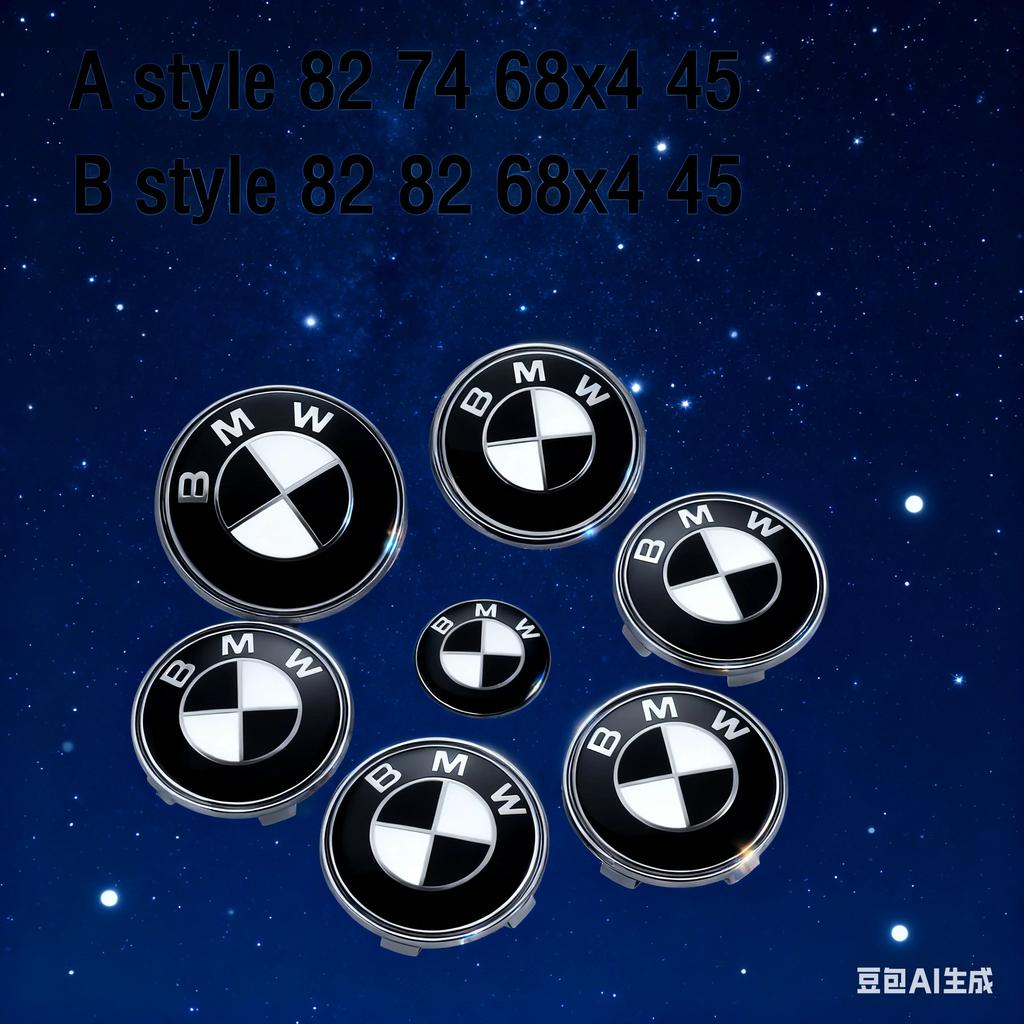 ZJMS8 7Pcs front and rear car logos hub center cover steering wheel sticker for BMW E89 G29 F87 G87 E30 E36 E12 E28 E34 E39 E60 F07