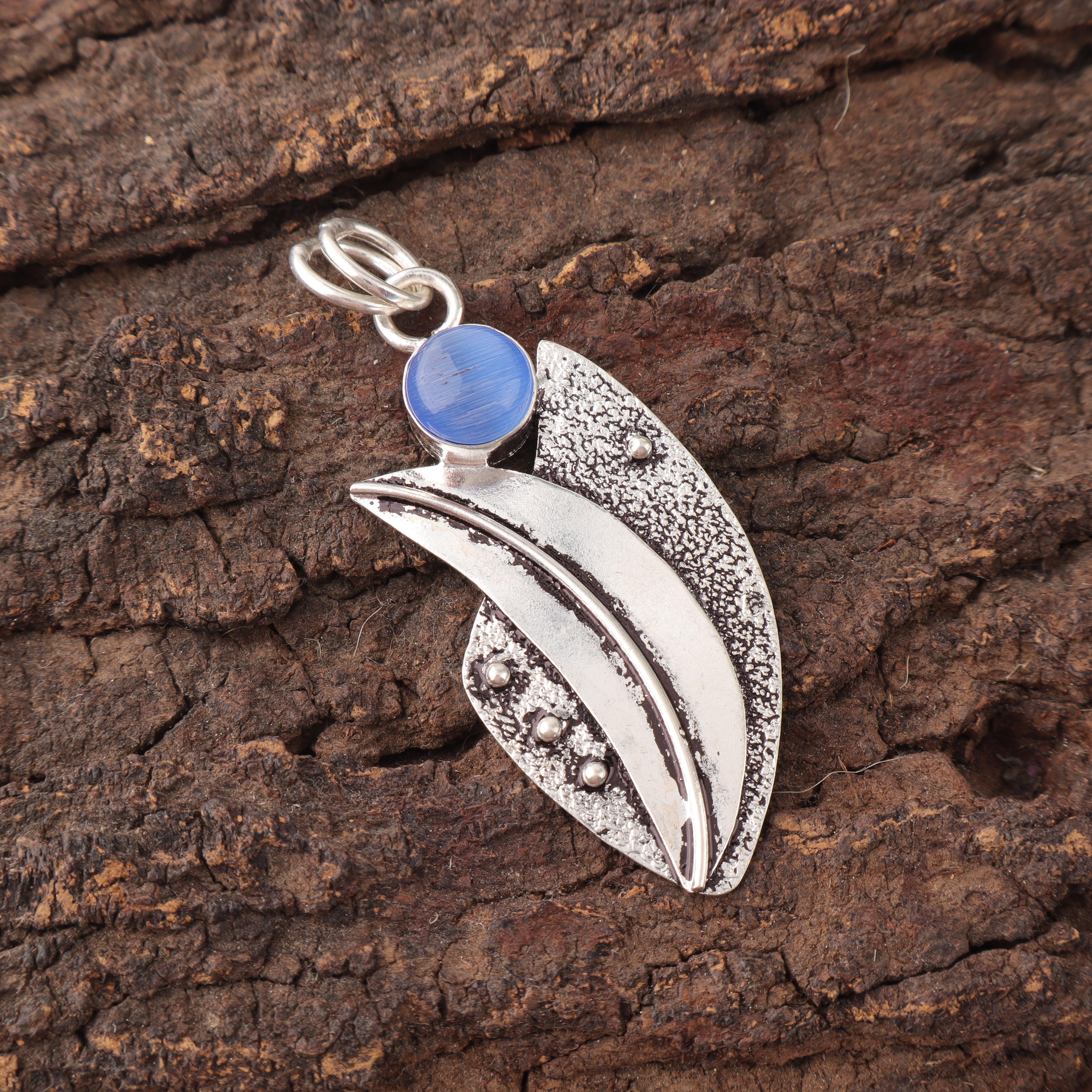 

Кулон с камнем «кошачий глаз» темно-синего цвета, Ювелирное изделие из стерлингового серебра 925 пробы, Дизайнерский кулон ручной работы, Подарок для сестры 2.05 Inches синий