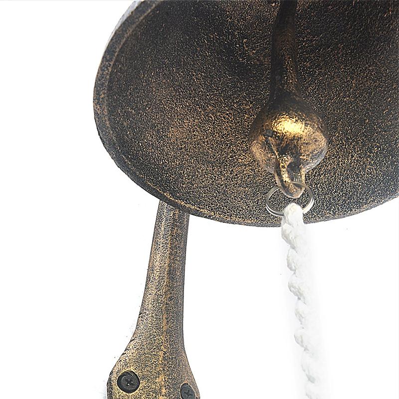 WTEMPO 1PC Retro Iron Door Bell Vintage Wall Hanging Hand-cranked Bell Bar Villa Garden Cafe and Farm Reminding Bell