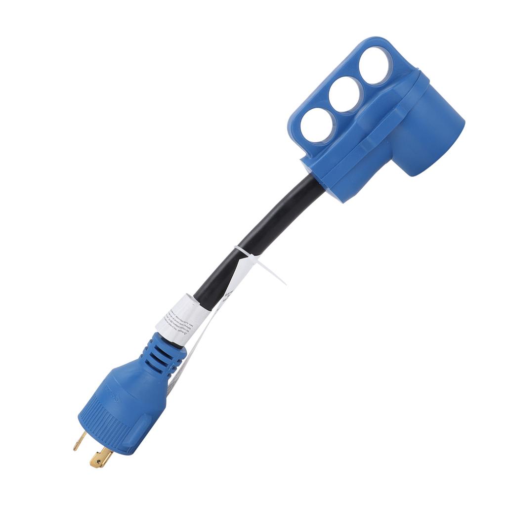 RV Power Adapter Conversion Cable 30A to 30A 125V 10awg 3 Cord for Charging Vehicles Blue