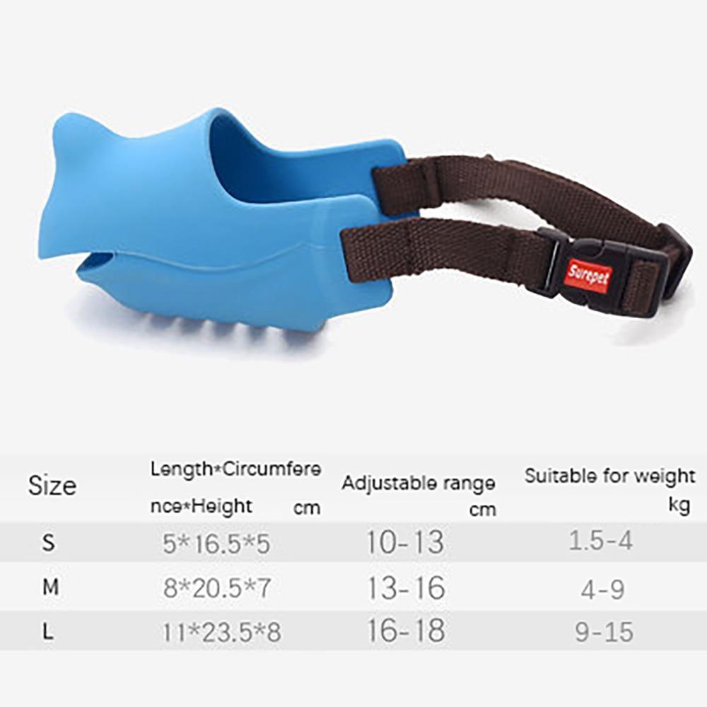 

Rhino-shaped Dog Mouth Mask Anti-barking Dogs Mouth Blocking Tool Comfortable Dog Muzzle Teddy Blue-S