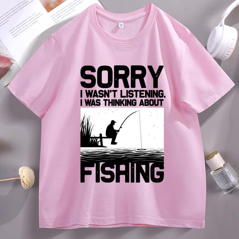 Funny Fishing Tshirt Women Unisex Trout Bass FisherUnisex Vacation T Shirt Loose Graphic Tshirts Cotton Round Neck Short Sleeve Tee