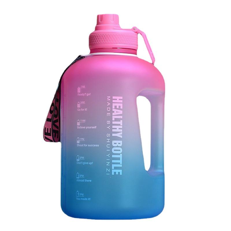 2.2L Internet Celebrity Sports Water Bottle - High Capacity, Durable Plastic with Straw