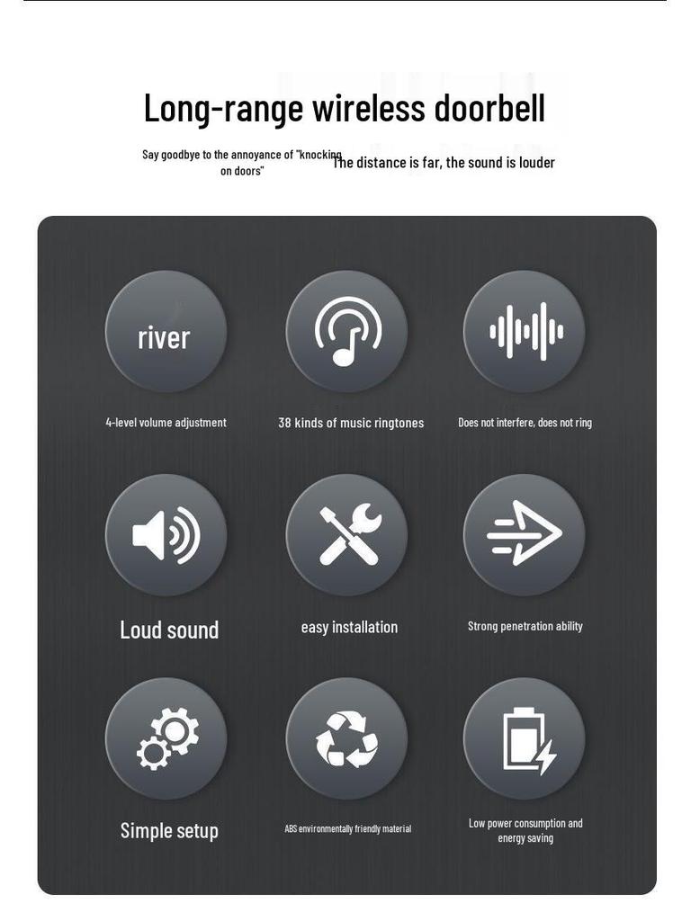 Smart Wireless Long-Distance Remote Control Doorbell for Elderly with Large Volume