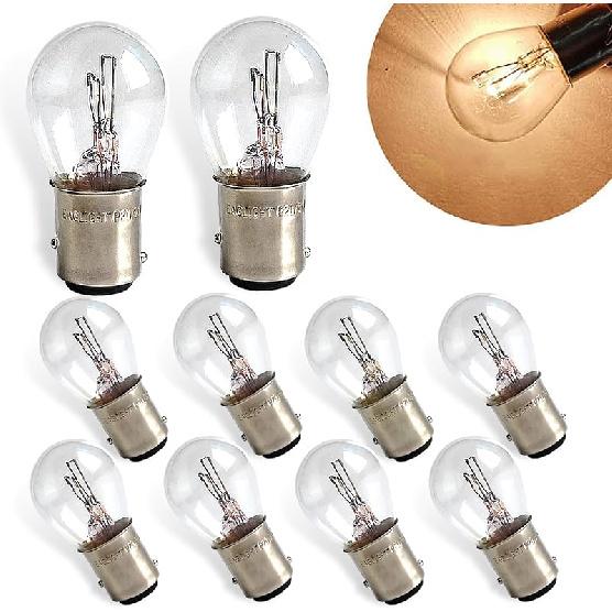 10PCS 1157 Bulb, Tail High And Low Brake Light Bulb, P21/5W S25 2057 2357 7528 BAY15D Light Bulb, Turn Signal Light Bulb Replacement, Universal белый