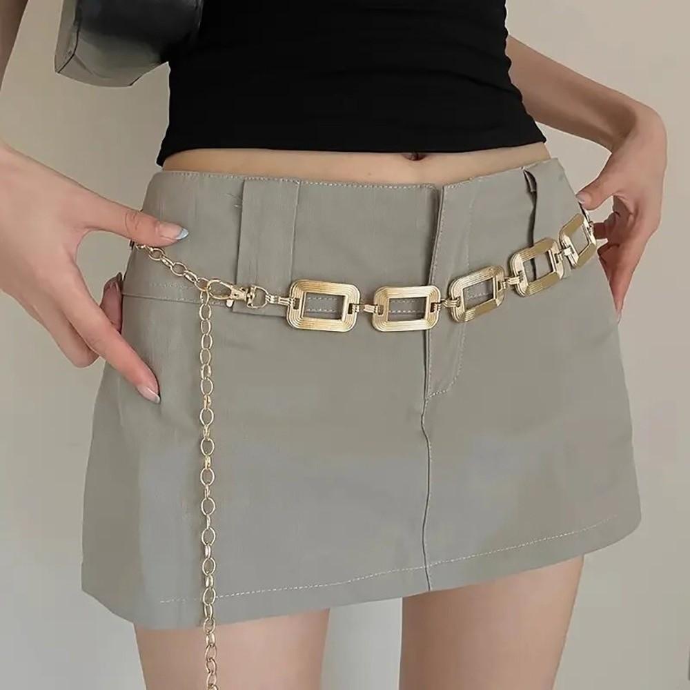 Hollow Out Body Link Belts Metal Body Chains Jewelry Casual Waist Chain Belt for Jeans Dress