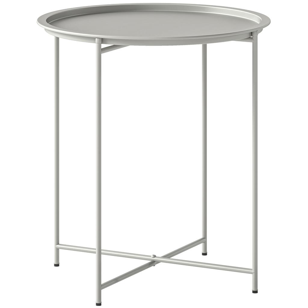 Steel Removable Tray Top Garden Table - White