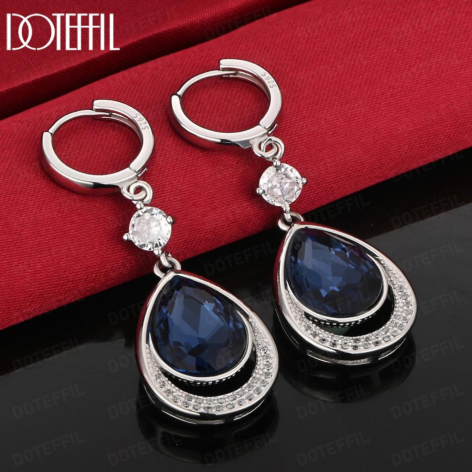 925 Sterling Silver AAA Zircon Raindrop Earrings - Charming Gift Jewelry