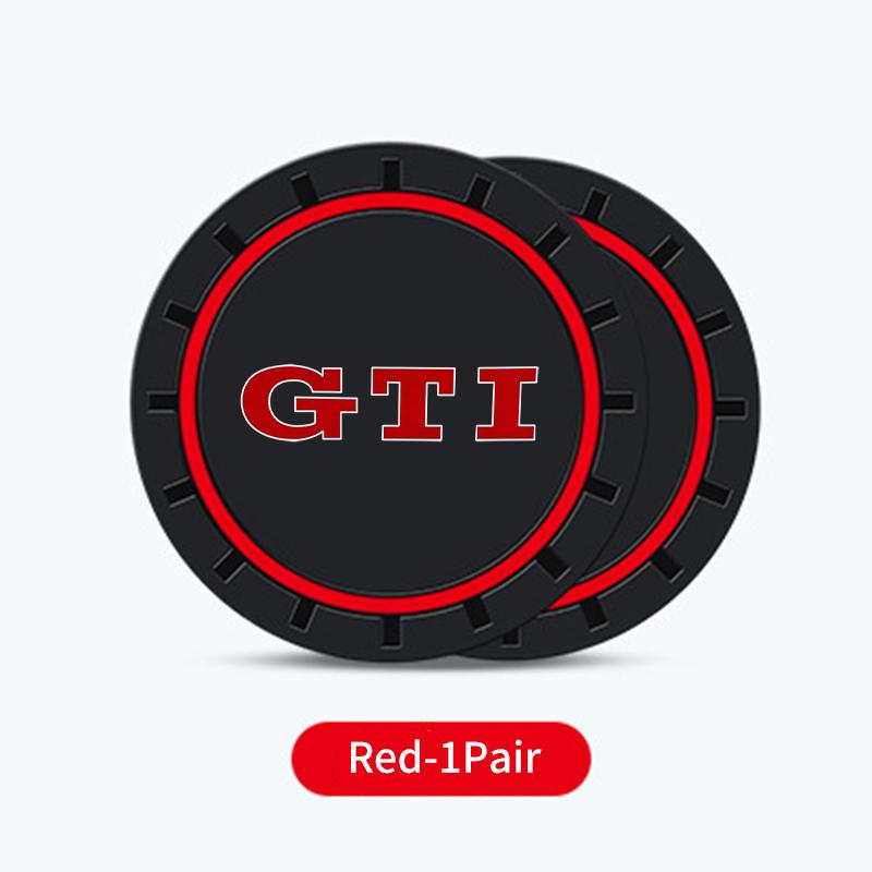 

2026 Hot For VOLKSWAGEN VW 2pcs Car Cup Pad Silicone Water Coaster Drink Cup Non-slip Mat For Volkswagen VW GTI Tiguan Passat B5