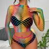 Womens Lingerie Swimwear Bodysuit Fishnet Dress Lace Mini