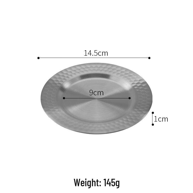 ZISIZ Round Hammered Stainless Steel Tray