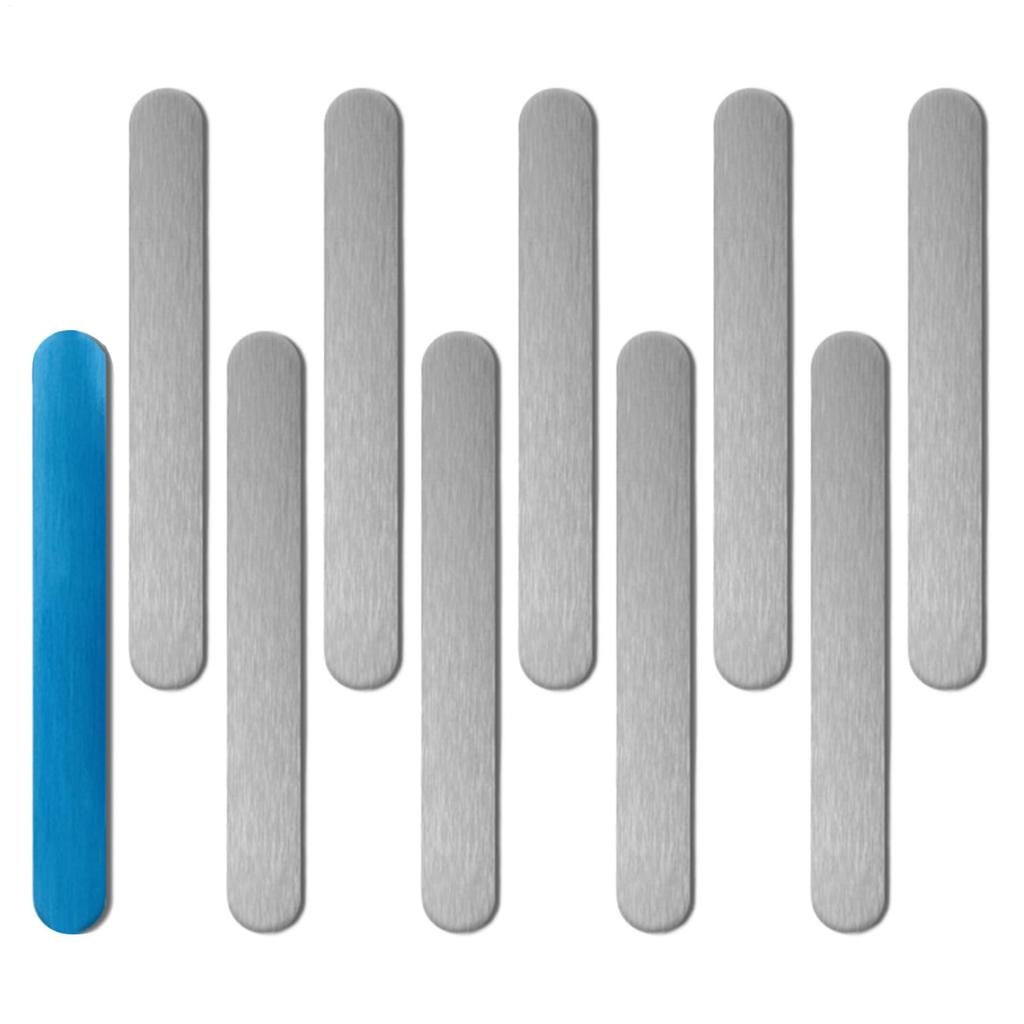 10pcs Magnets Metal Strips Fridge Adsorption Steel Plate Self-Adhesive Phone Case Strips Magnetic Adsorption Steel Plate 65*8mm