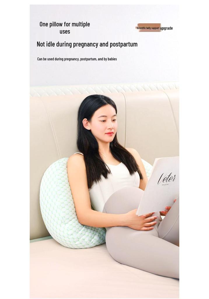 U-Shaped Pregnancy Pillow: Lumbar & Belly Support for Side Sleepers, Antibacterial & Postpartum-Friendly