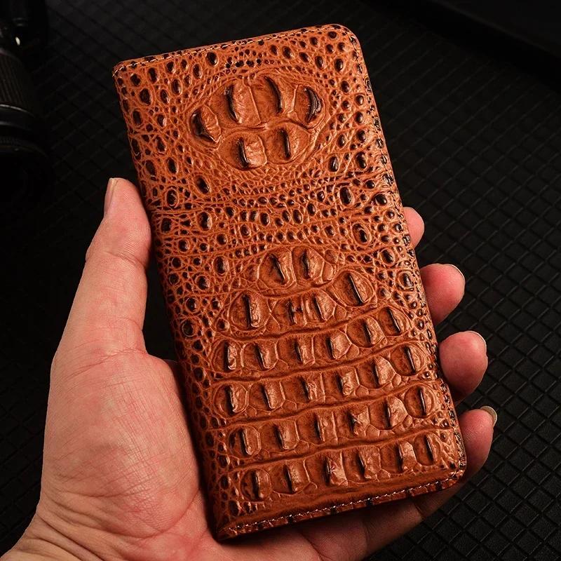 Flip Case for Realme 16 Realme16 Pro Plus 5G Genuine Leather Magnetic Cover Cowhide 3D Crocodile Claw Card Pocket Wallet Cases