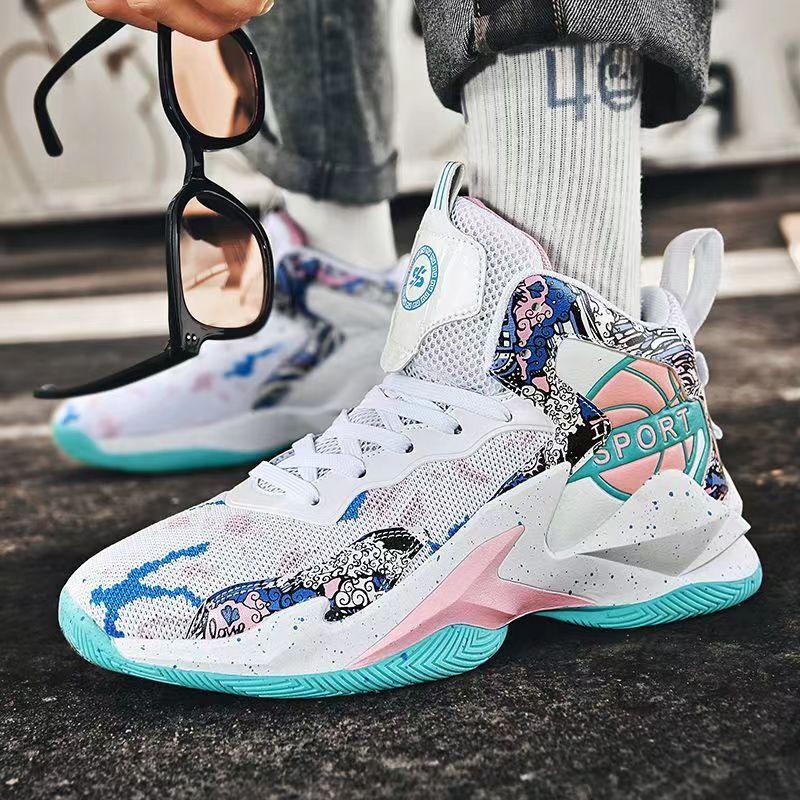 Venom Youth Basketball Shoes Friction Sound Non-slip Wear-resistant Lightweight Breathable High-top Men's Youth Mandarin Duck Sneakers