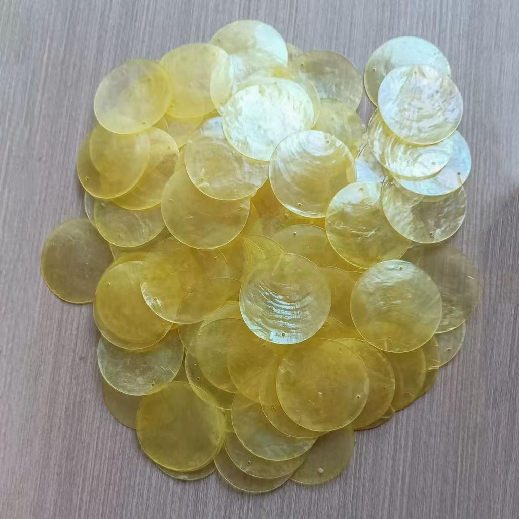 5cm DIY White Capiz Shell with Two Holes Sea Shell Bulk Capiz Shells for Decor DIY Wind Chimes & Crafts Jewellery Accessories