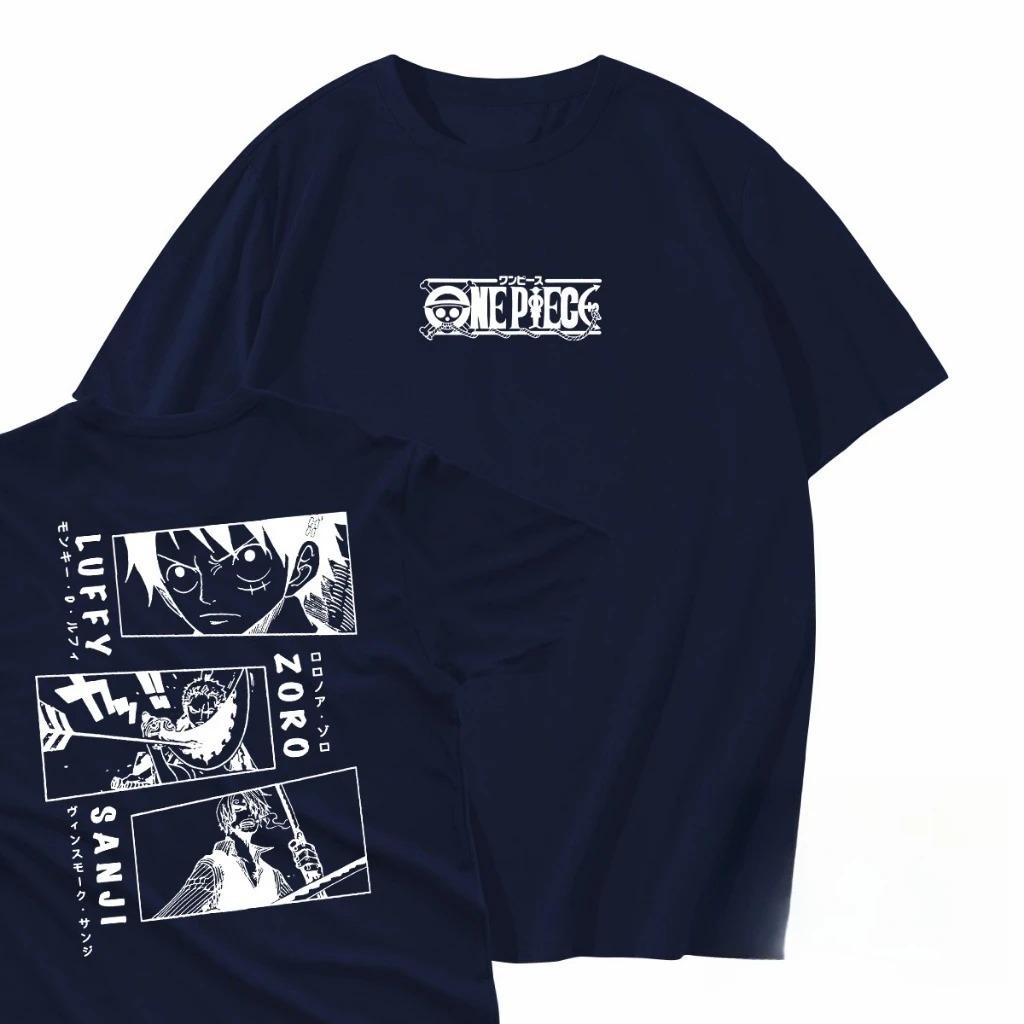 Japonské Anime ONE PIECE Letní Tričko Ležérní Sportovní Fitness Volné Oversized Pohodlné Bavlněné Krátký Rukáv pro Muže a Ženy