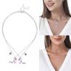 Fashion Best Friend Necklace 2pcs/set Cat Pendant Necklaces for Couples Choker English Letter Clavicle Necklaces Friendship