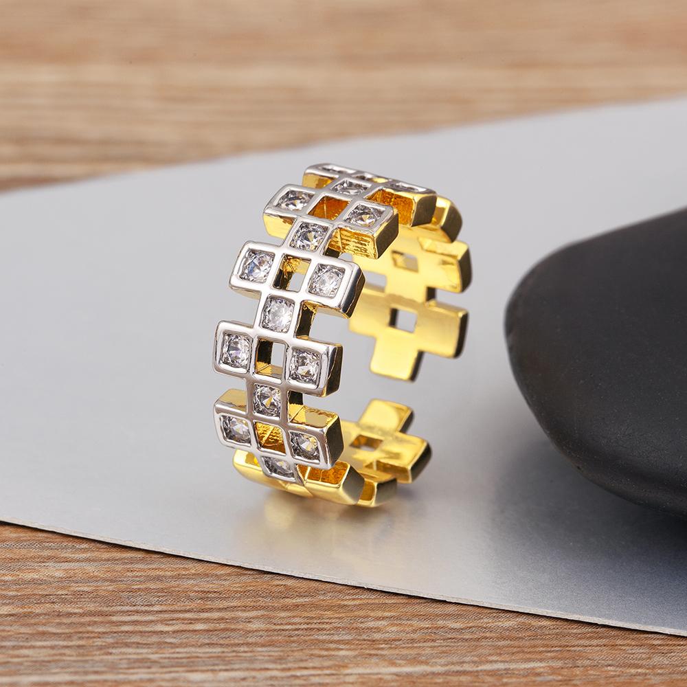 

Nidin New Arrival Punk Style Hollow Design Multilayer Charm Open Rings Adjustable For Women Men Fashionable Finger Jewelry Gifts