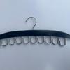 14-Hook Multifunctional Solid Wood & Leather Adhesive Foldable Metal Clothes Hanger