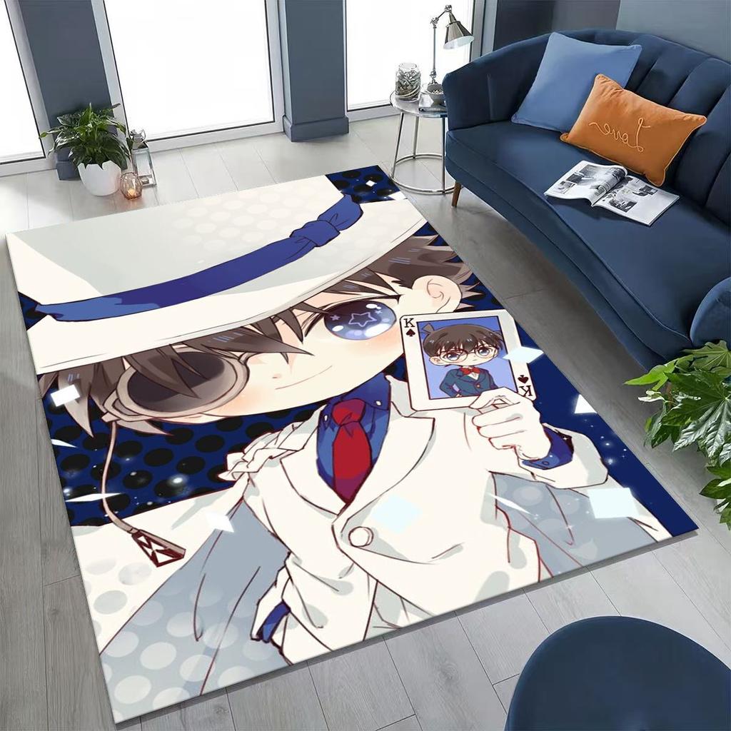Retro Anime Detective Conan Cartoon Rug for Bedroom Living Room Sofa Home Doormat Decor,Kids Play Non-slip Floor Mat Gift