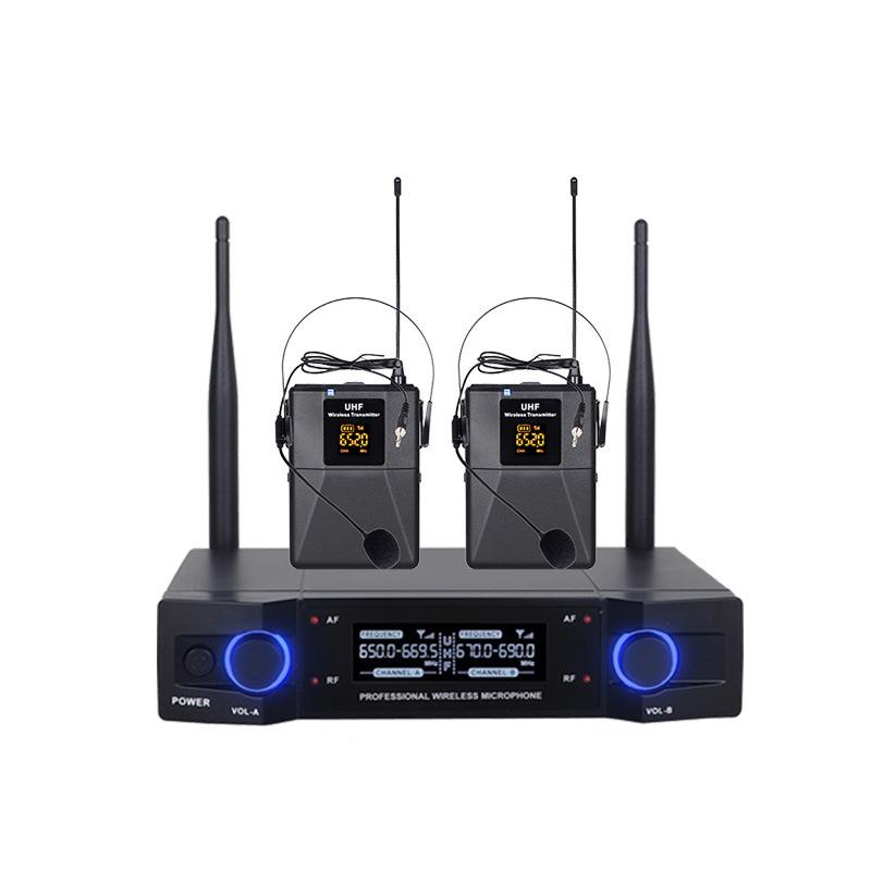 Dual Wireless U-Band Handheld Microphone for Family Karaoke Entertainment