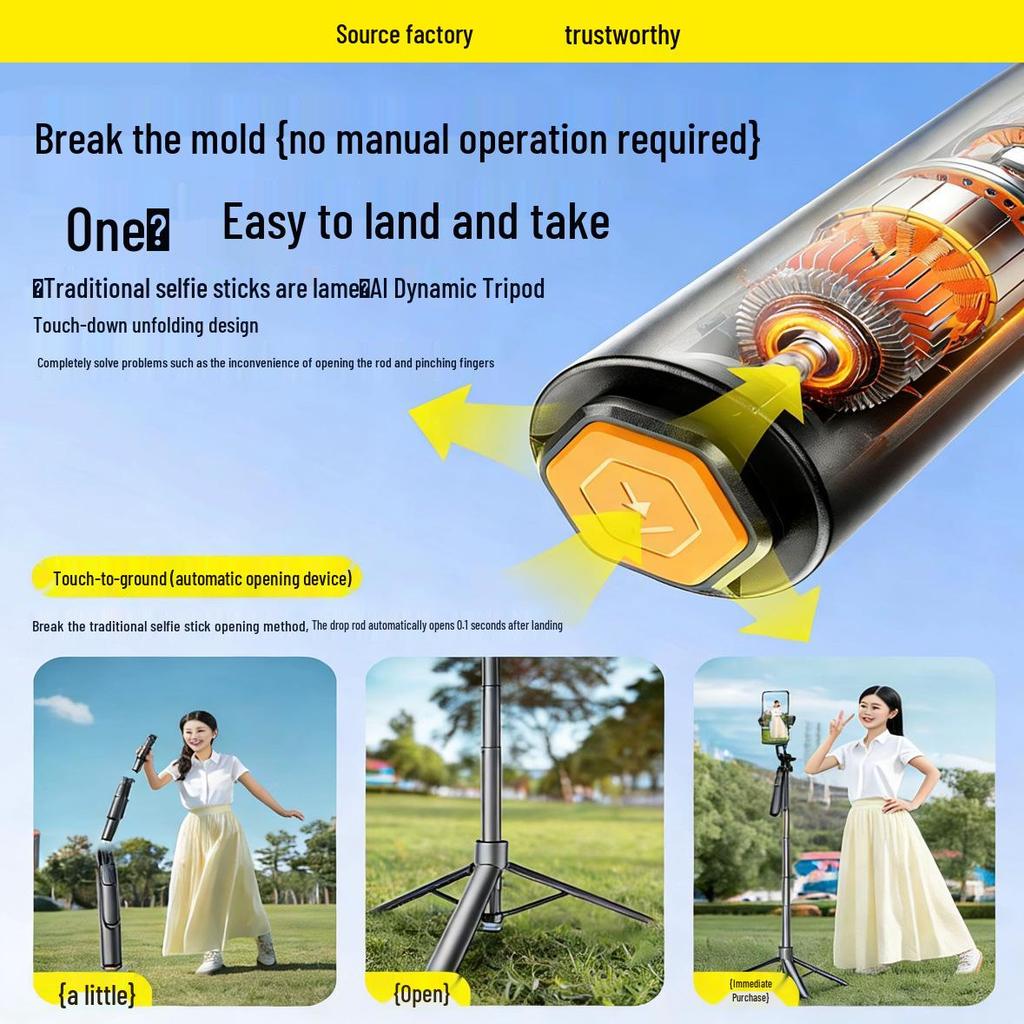 3-in-1 Magnetic Selfie Stick with Remote and Tripod for Outdoor Mobile Photography