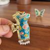 enamel Chinese Style Hair Claw Pearl Metal Shark Clip Cheongsam Design Hair Clip  Girls