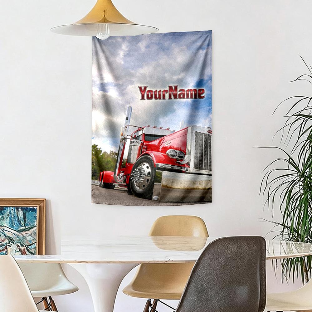 Kw Heavy Trucks Custom Your Name Wall Decor Tapestry Art For Pet Memorial Birthdaywedding Party Backdrop Family Gift