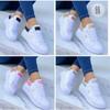 Fashion Autumn Shoes Waterproof White Sneakers for Women Korean Version Lace Up Casual Flat Sport Shoes Ladies Vulcanized Shoes 35-43
