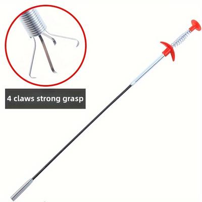 1pcs, Drain Cleaning Dredging Tool With Grapple Hook, Long Flexible Grabber Claw Sink Drain Cleaner, Kitchen Sink Sewer Clog Removal Hook
