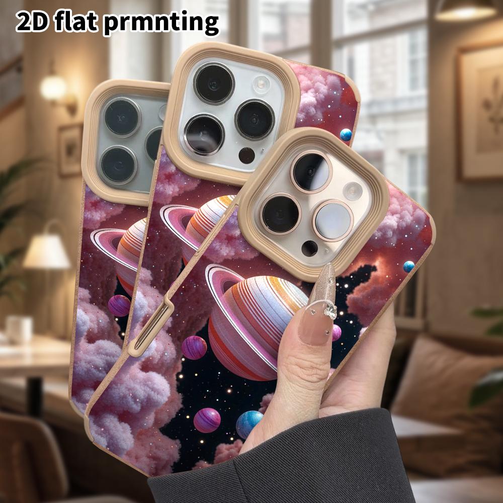 Phone Case: Lambskin 2D Flat Samsung Galaxy A34 A35 M05 M06 S20 S22 S21 FE Plus 5G Protective Case, Colorful Planet, Christmas and Halloween Gift