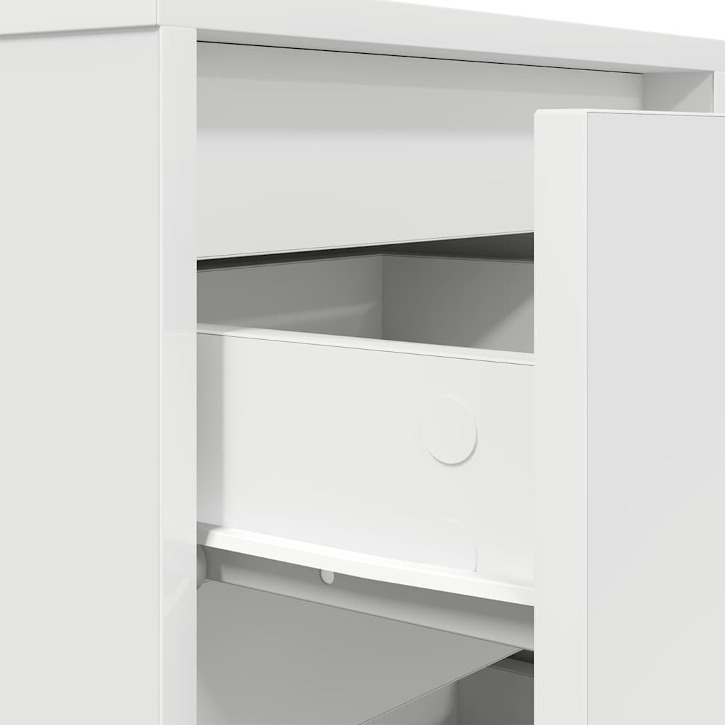 Nightstand with LED Lights White 38 x 34 x 65 cm