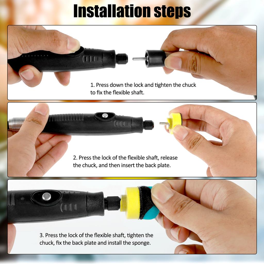 20 Stück Mini Polierpad Set 1 Zoll Verschleißfest Schwamm Wolle Polierpad Autodetails Kleine Bereich Kratzerbehandlung Universal