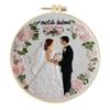 1pc Wedding Photo Valentine's Day Blue Embroidery DIY Fabric Kit with Tools Included