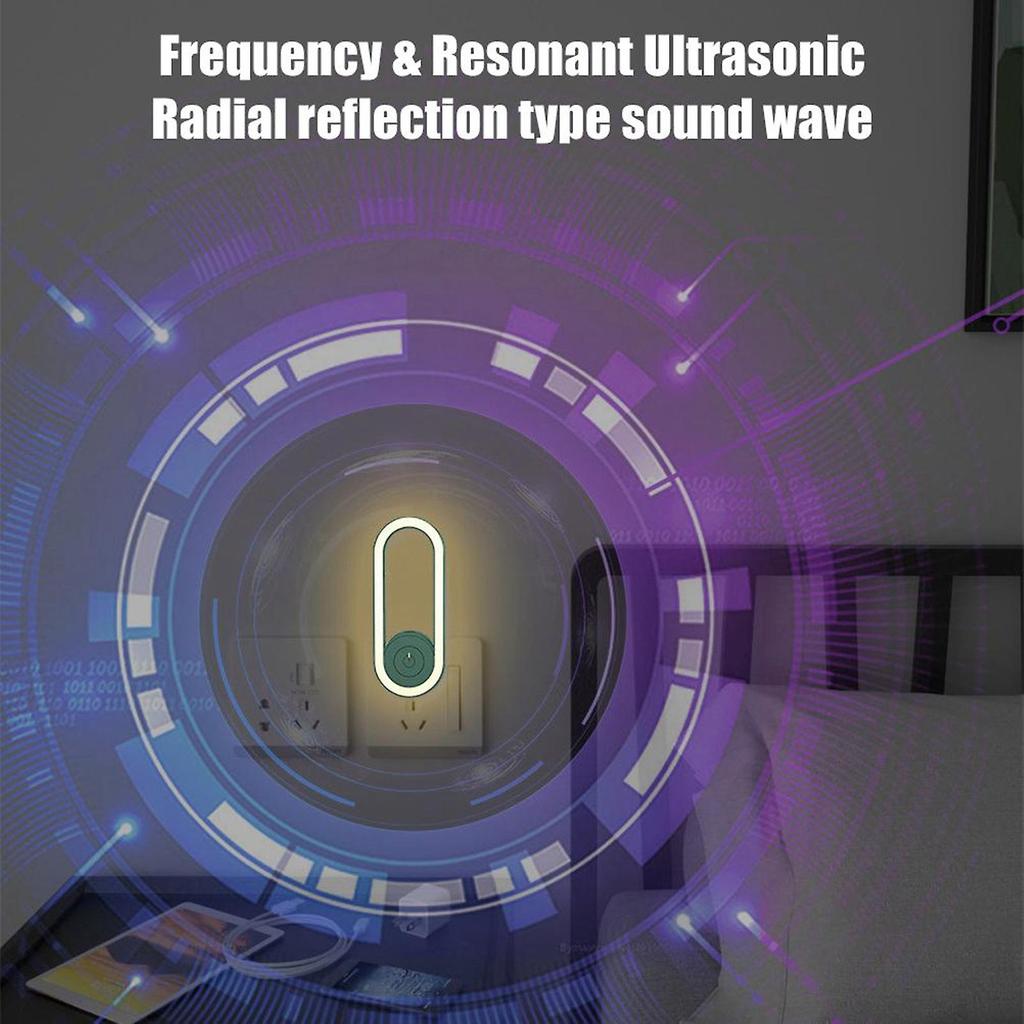 Elektrisk myggdreperlampe med ultralyd insektskremmer og LED nattlys - Hjem veggplugg