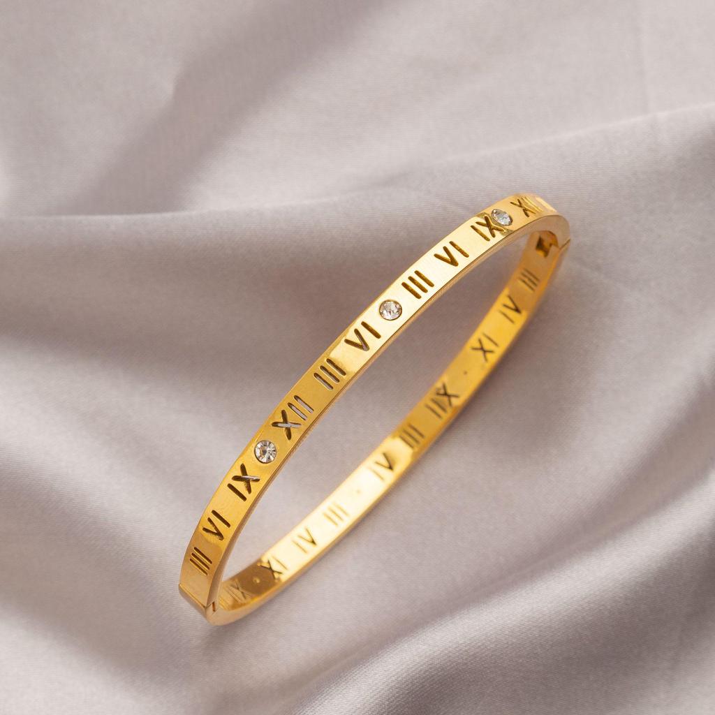 Leichter Luxus High-End Voll Diamant Titanstahl Armreif - Damen Modischer Temperament Schmuck